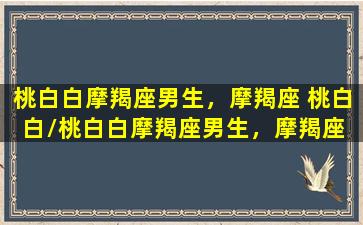 桃白白摩羯座男生，摩羯座 桃白白/桃白白摩羯座男生，摩羯座 桃白白-我的网站